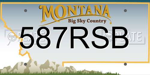 587RSB Montana License Plate