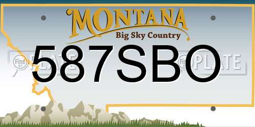 587SBO Montana License Plate