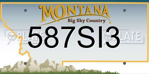 587SI3 Montana License Plate
