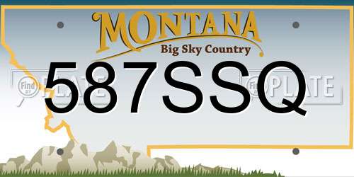 587SSQ Montana License Plate