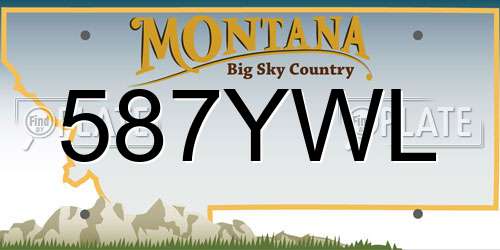 587YWL Montana License Plate