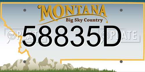 58835D Montana License Plate