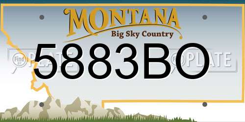 5883BO Montana License Plate