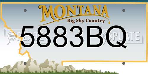 5883BQ Montana License Plate