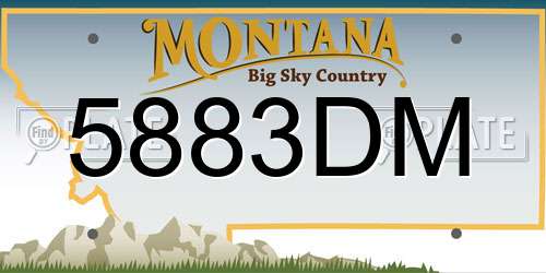 5883DM Montana License Plate