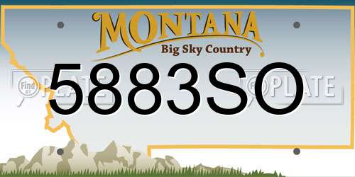 5883SO Montana License Plate