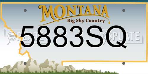 5883SQ Montana License Plate