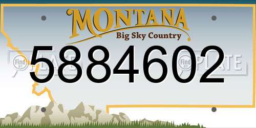5884602 Montana License Plate
