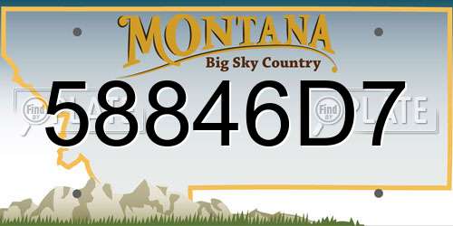 58846D7 Montana License Plate