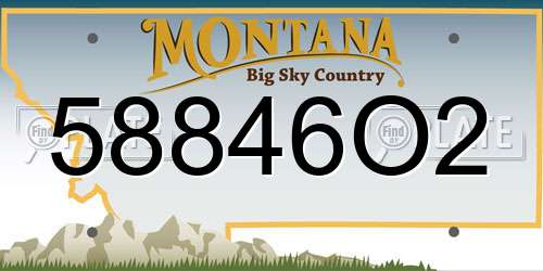 58846O2 Montana License Plate