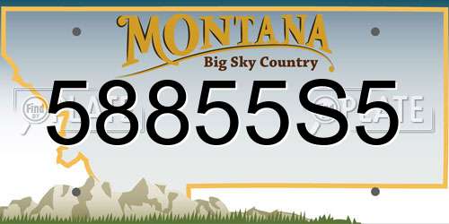58855S5 Montana License Plate