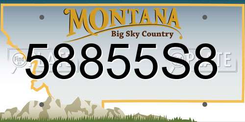 58855S8 Montana License Plate