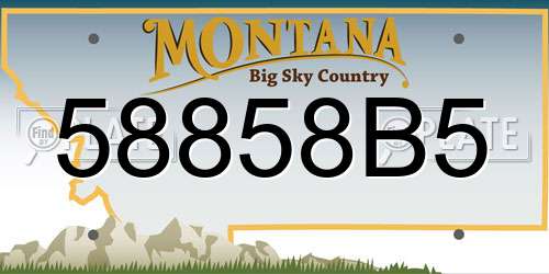 58858B5 Montana License Plate