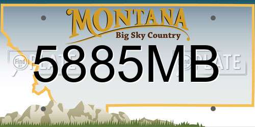 5885MB Montana License Plate