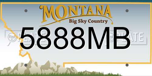 5888MB Montana License Plate