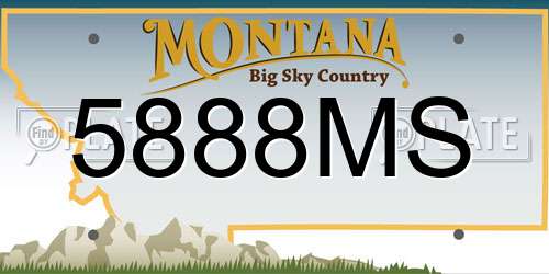 5888MS Montana License Plate