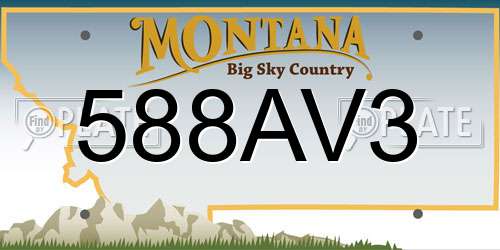 588AV3 Montana License Plate