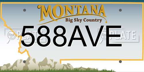 588AVE Montana License Plate