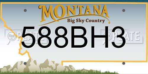 588BH3 Montana License Plate