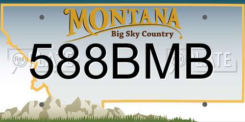 588BMB Montana License Plate