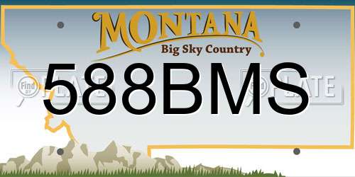 588BMS Montana License Plate