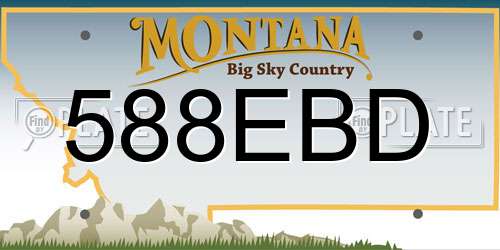 588EBD Montana License Plate