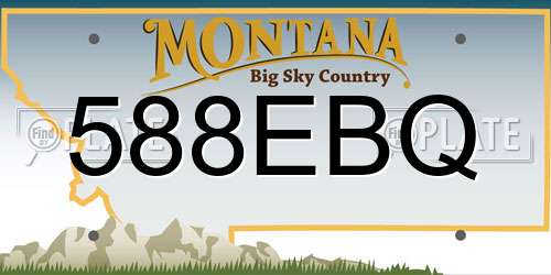 588EBQ Montana License Plate