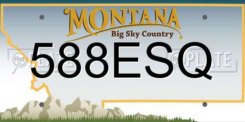 588ESQ Montana License Plate