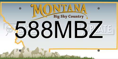 588MBZ Montana License Plate