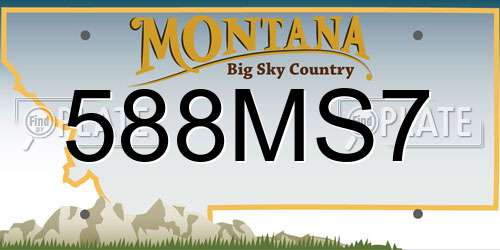 588MS7 Montana License Plate