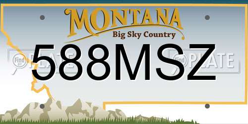 588MSZ Montana License Plate