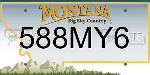 588MY6 Montana License Plate