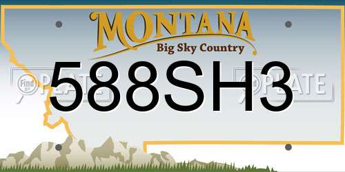 588SH3 Montana License Plate