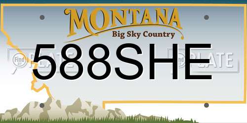 588SHE Montana License Plate