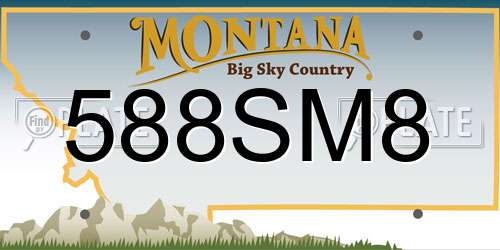 588SM8 Montana License Plate