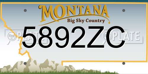 5892ZC Montana License Plate