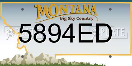 5894ED Montana License Plate