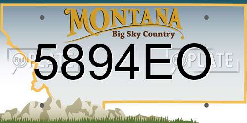 5894EO Montana License Plate