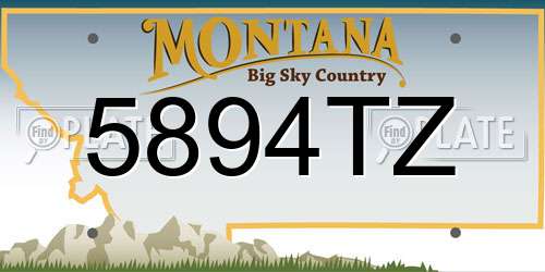 5894TZ Montana License Plate