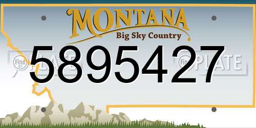 5895427 Montana License Plate