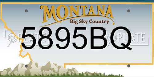 5895BQ Montana License Plate