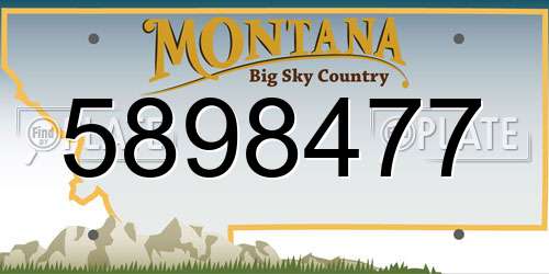 5898477 Montana License Plate