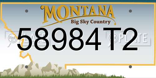 58984T2 Montana License Plate
