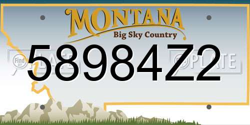 58984Z2 Montana License Plate