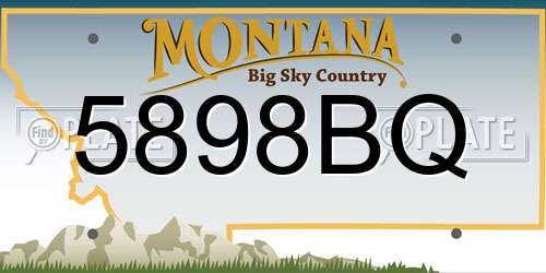 5898BQ Montana License Plate