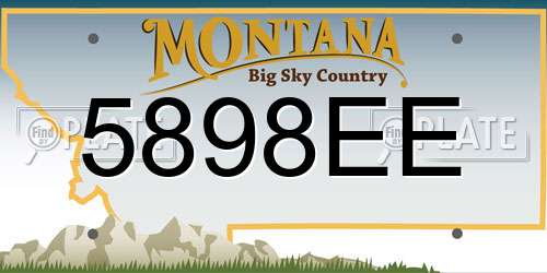 5898EE Montana License Plate
