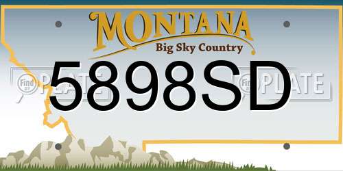 5898SD Montana License Plate