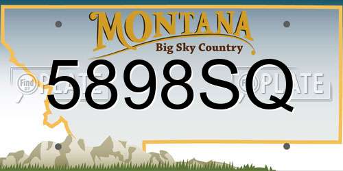 5898SQ Montana License Plate