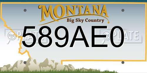 589AE0 Montana License Plate