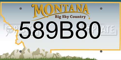 589B80 Montana License Plate